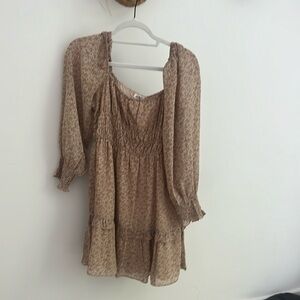 Being and pink floral long sleeve dress